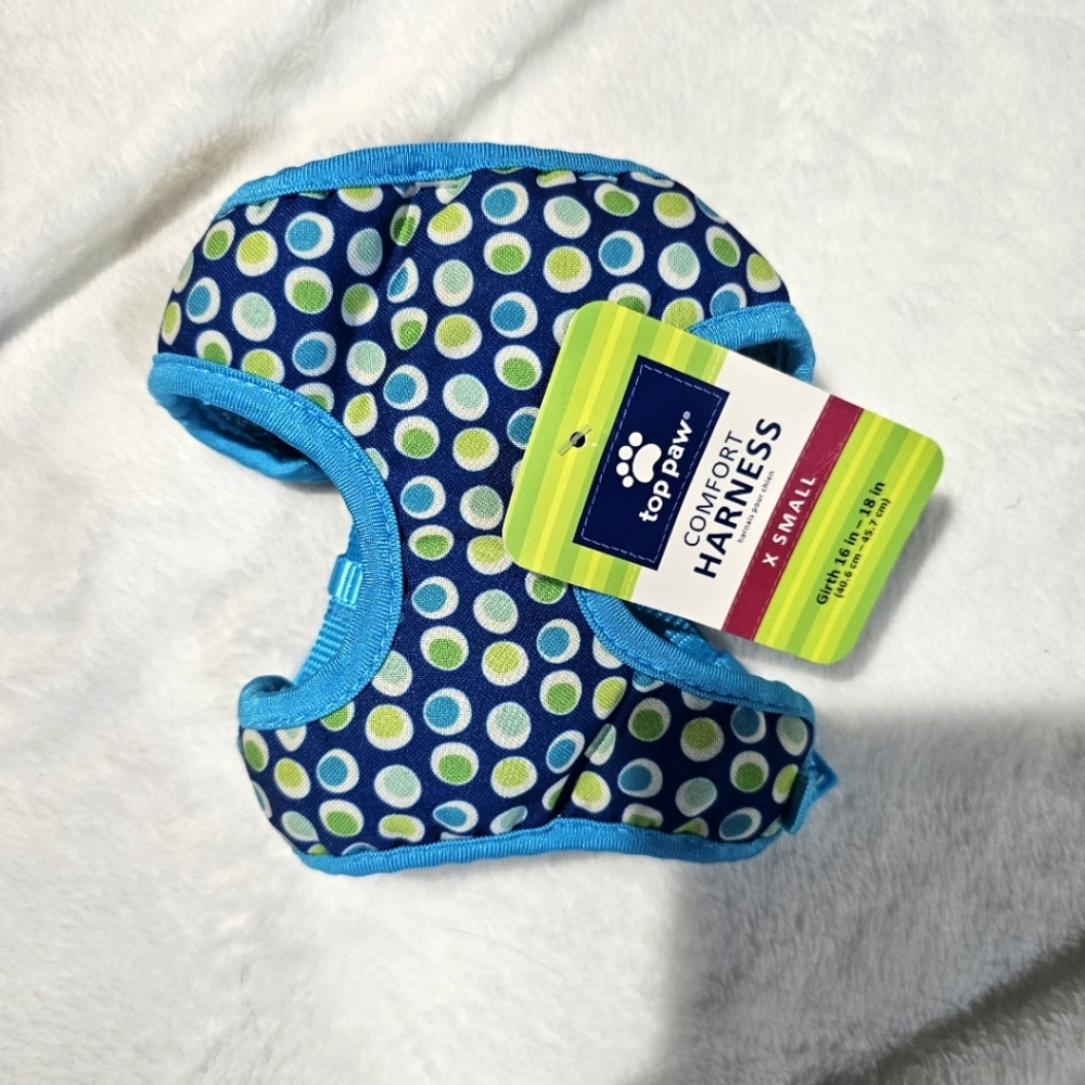 NWT Top Paw Blue and Green Comfort Harness for dogs. Size XS